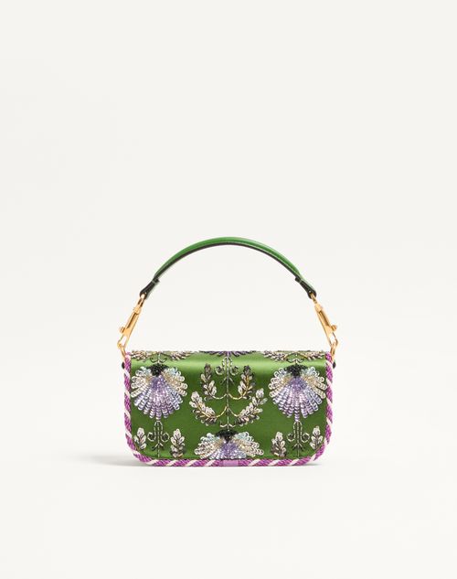 Valentino Garavani - Valentino Garavani Locò Small Embroidered Shoulder Bag With Jewel Logo - Multicolour - Woman - Shoulder Bags